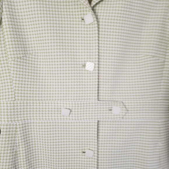 NWOT Larry levine long blazer coat 3/4 sleeve geomatical green size 14 (229) - Picture 3 of 13